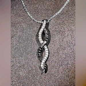 10k black and white diamond necklace